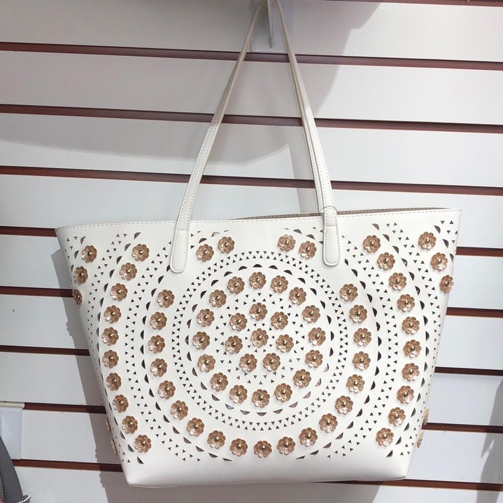 Glitter 3D flower tote